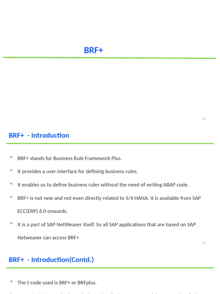 Understanding SAP BRF+: Key Features & Benefits | PDF | Software Design ...