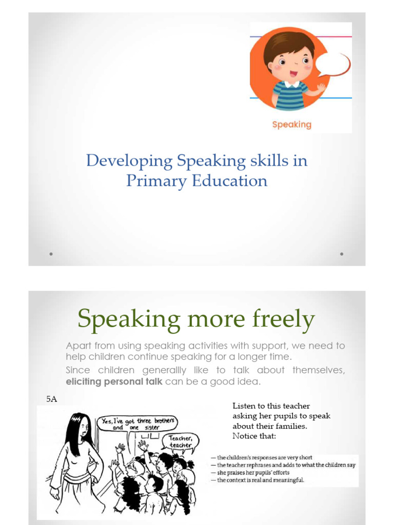 Enhancing Speaking Skills in Primary Education | PDF