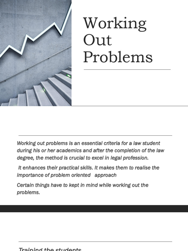 Working Out Problems | PDF