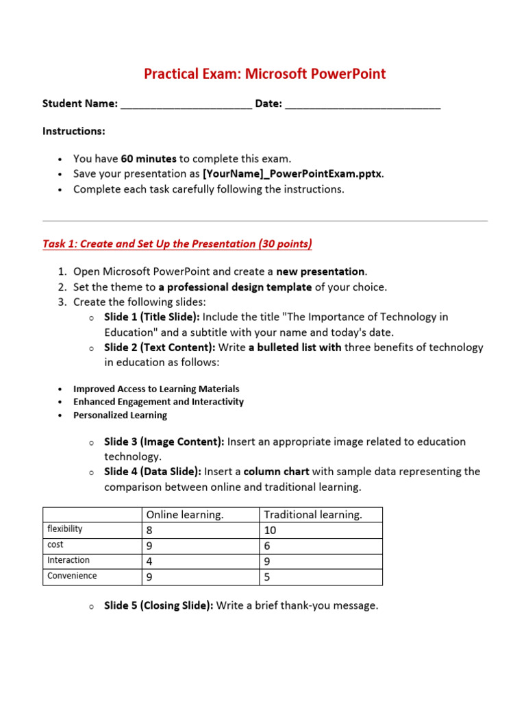 Microsoft Powerpoint Practical Exam Guide Pdf