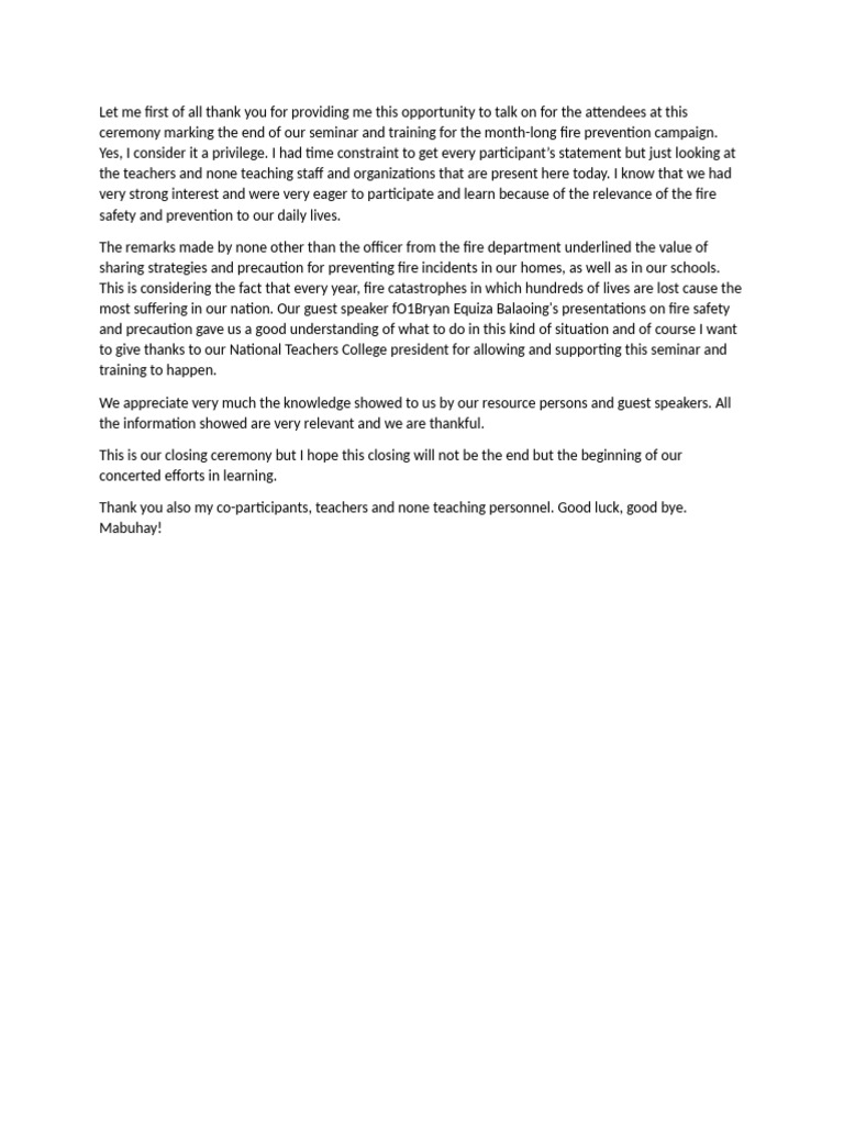 Closing Remarks | PDF