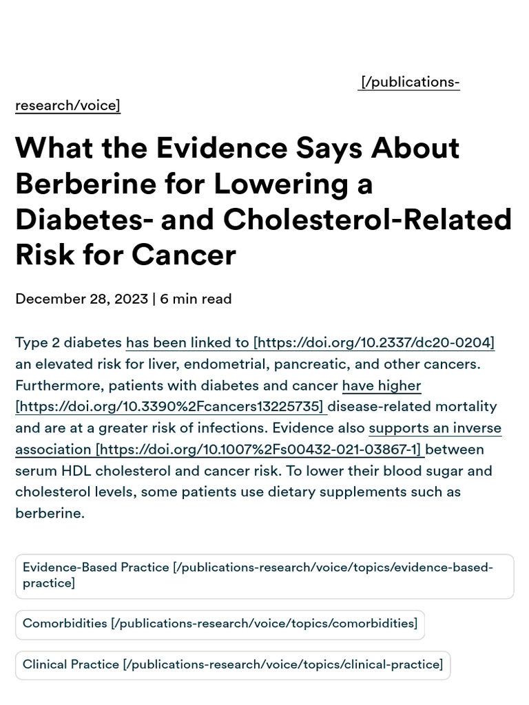 What The Evidence Says About Berberine For Lowering A Diabetes - and ...