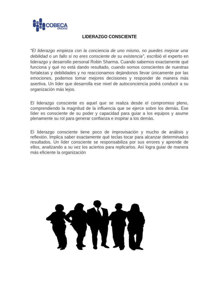 Liderazgo Consciente y Autoconciencia | PDF