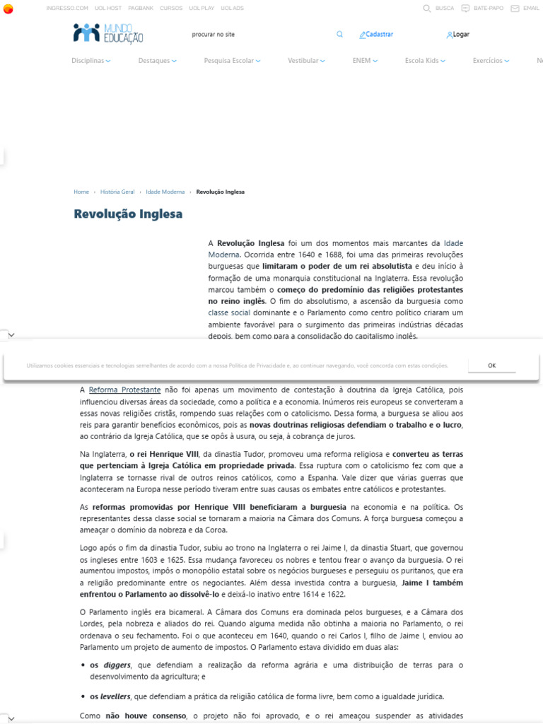 Revolução Inglesa: Impactos e Consequências | PDF | Oliver Cromwell ...