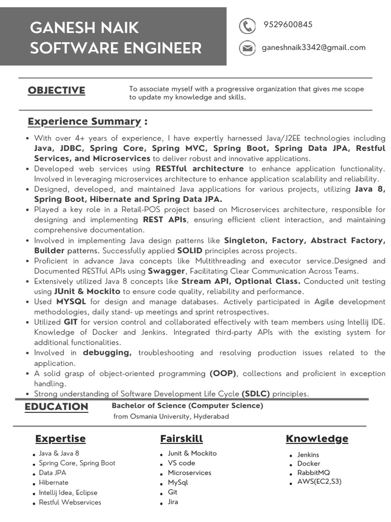 Naukri_GaneshNaik[4y_4m] | PDF | Java (Programming Language) | Unit Testing