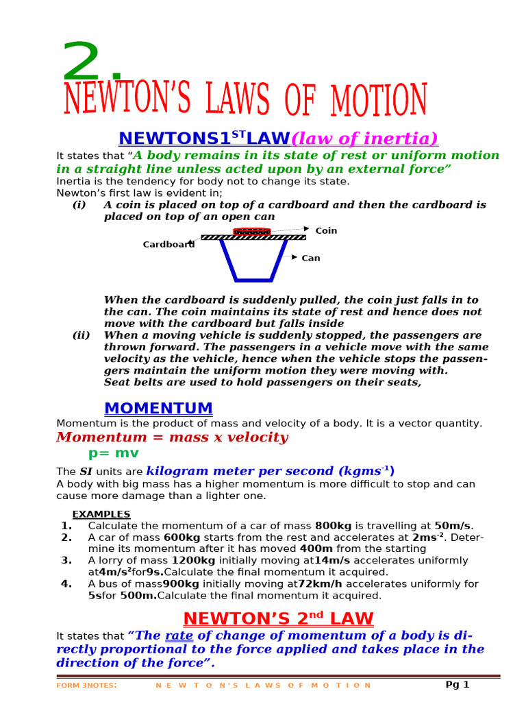 Newton's Laws of Motion Explained | PDF | Friction | Force