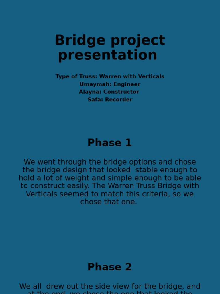 Engineering Student Bridge Project Pdf