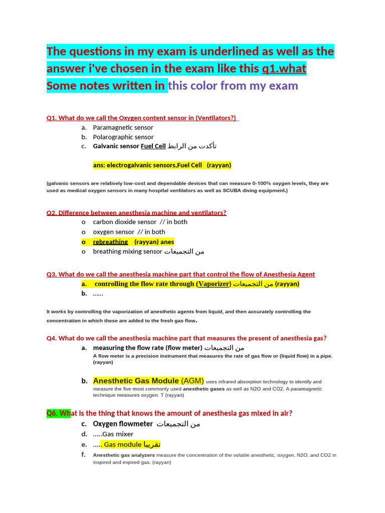 Exam Questions on Medical Devices and Sensors | PDF
