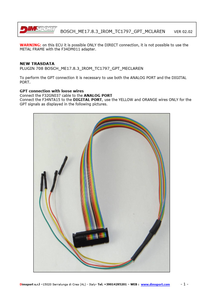 Bosch ME17.8.3 GPT Connection Guide | PDF