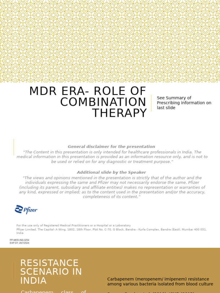 Combination Therapy for MDR Infections | PDF | Antimicrobial Resistance ...