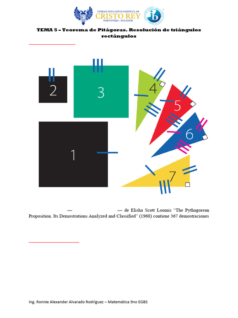 TEMA 5 - Teorema de Pitagoras. Resolución de triángulos rectangulos ...
