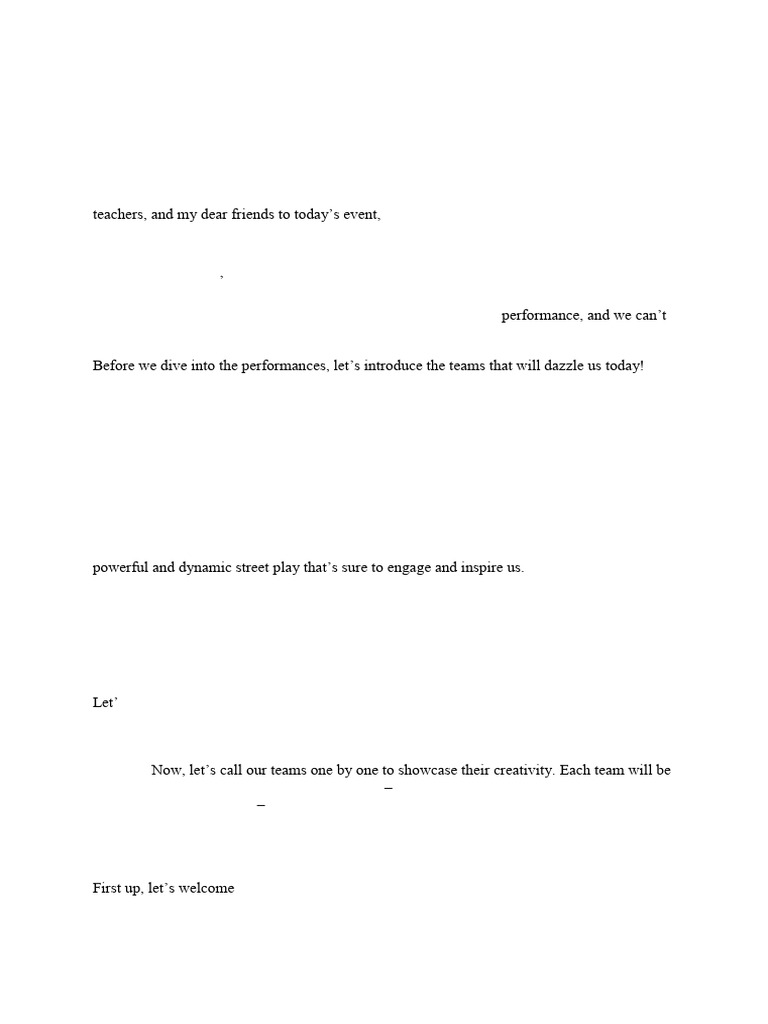 Anchoring Script for Theatrical Tapestry Event | PDF | Theatre | Oral ...