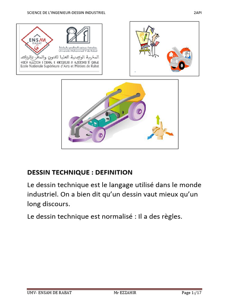 Dessin industriel et projections techniques | PDF | Dessin technique ...