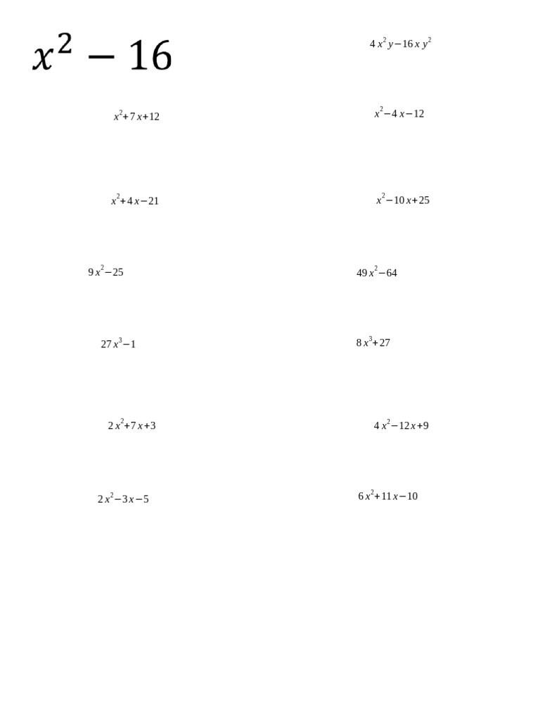 Polynomials For Factoring | PDF