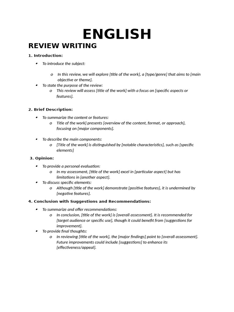 Review Writing | PDF | Essays | Argument