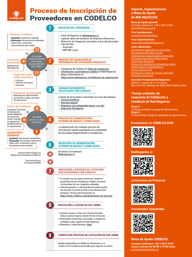 Proceso de Inscripción de Proveedores CODELCO | PDF