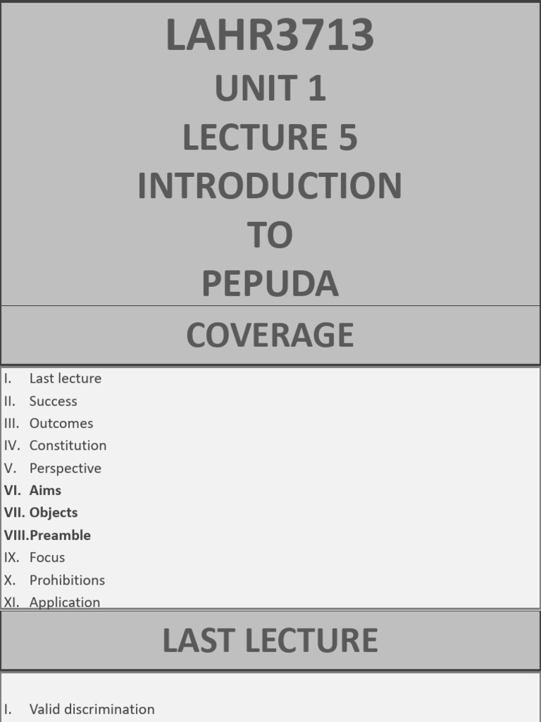 Understanding PEPUDA Coverage and Principles | PDF | Social Equality ...