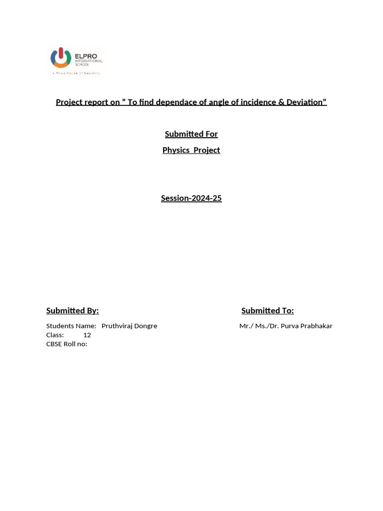 Angle of Incidence and Deviation Study | PDF | Refraction | Light