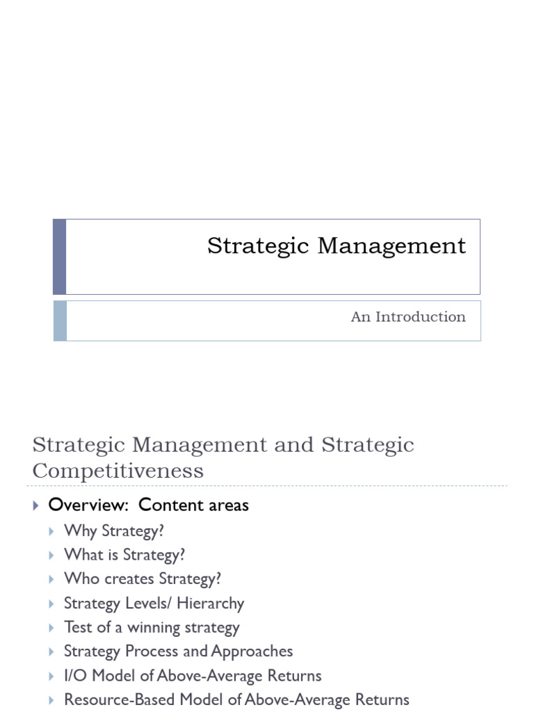 Understanding Strategic Management Concepts | PDF | Competitive ...