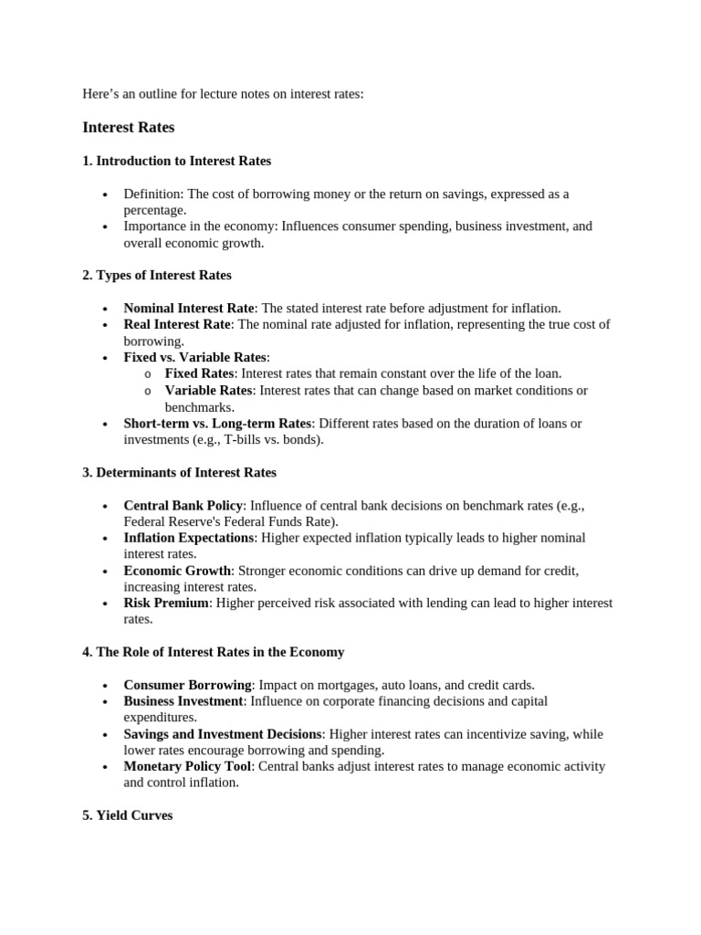 Understanding Interest Rates and Their Impact | PDF | Interest Rates ...