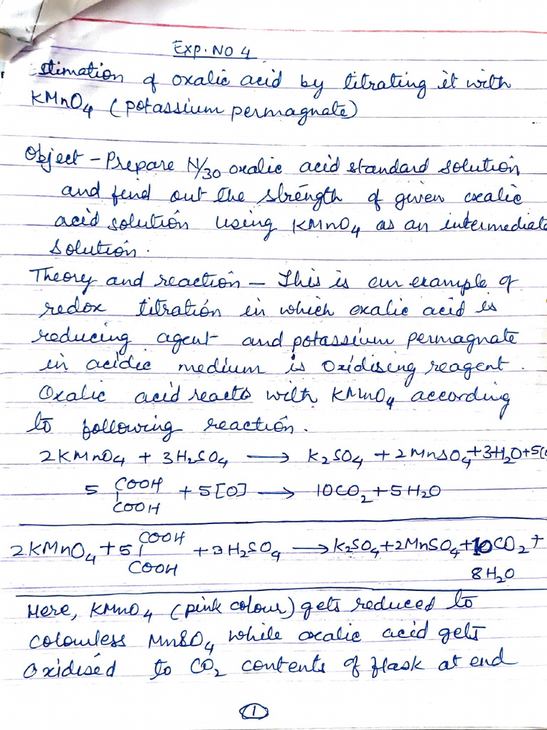 B.Sc.1st Sem Chemistry Practical No.4 | PDF