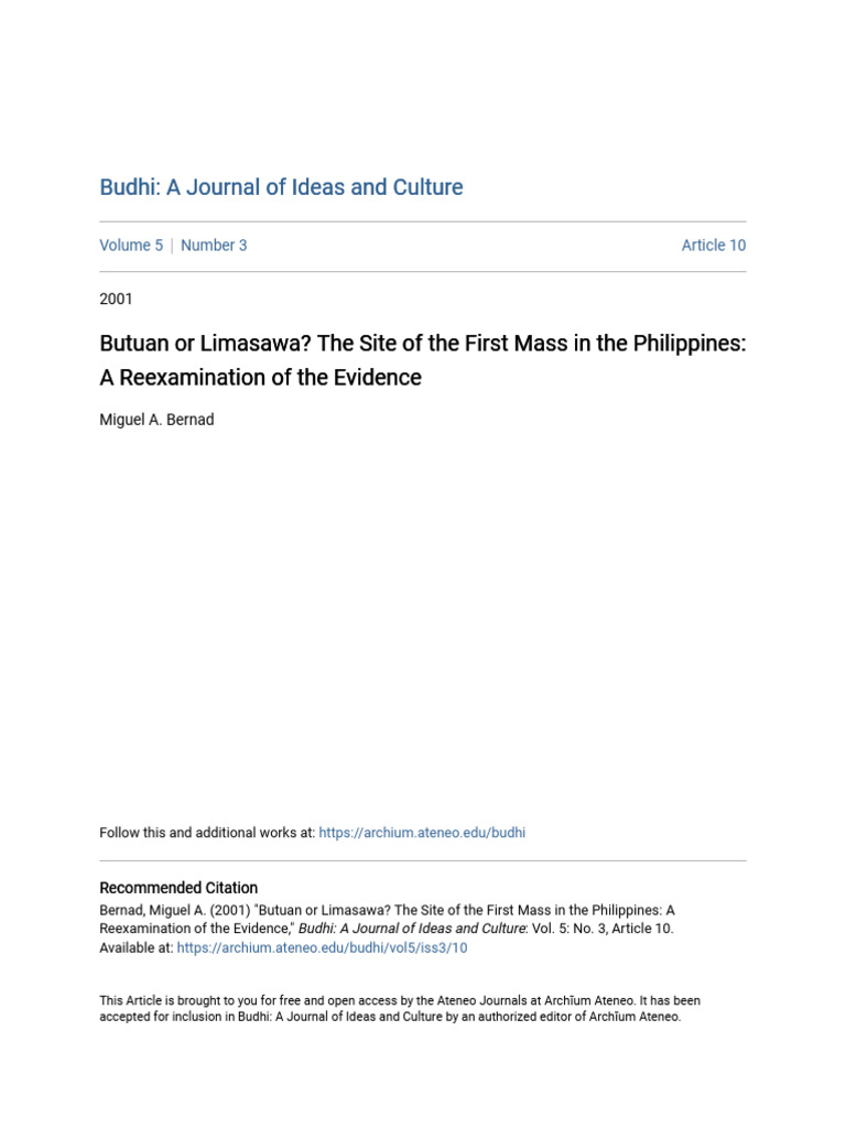 Butuan vs Limasawa: First Mass Debate | PDF