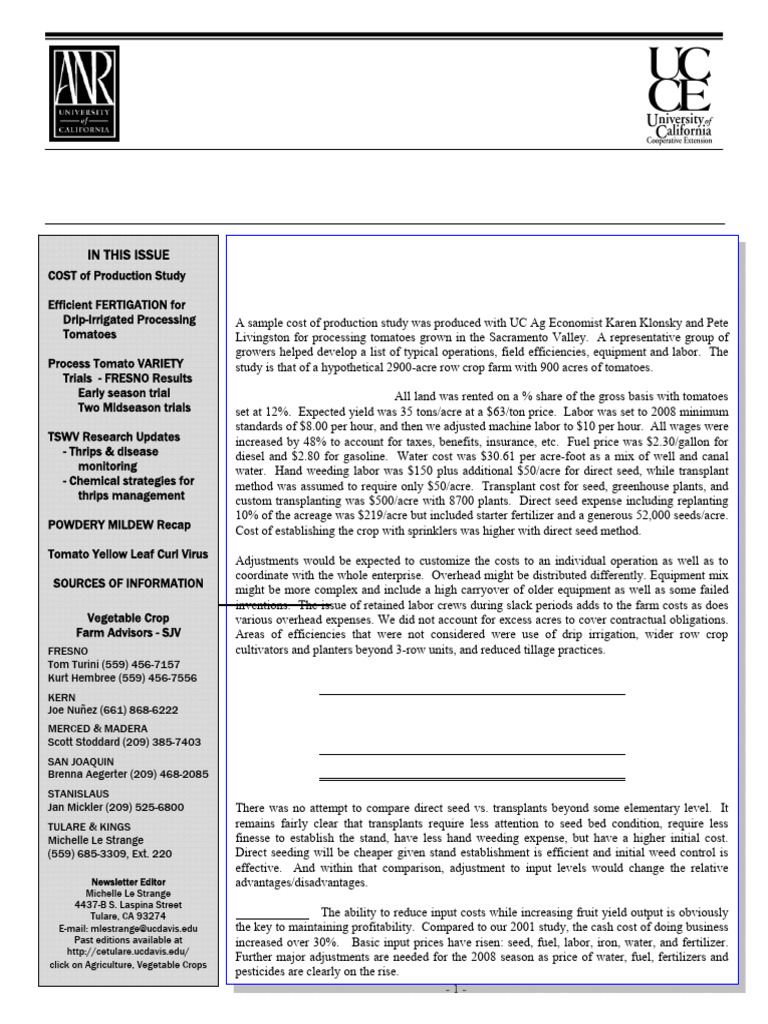 Vegetable Notes Newsletter30251 Pdf Soil Plant Nutrition
