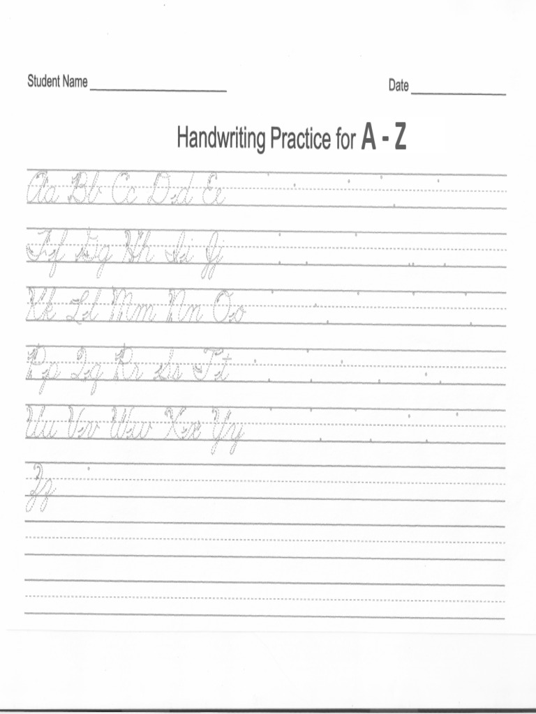 A Z+Cursive+Exercise+2 | PDF