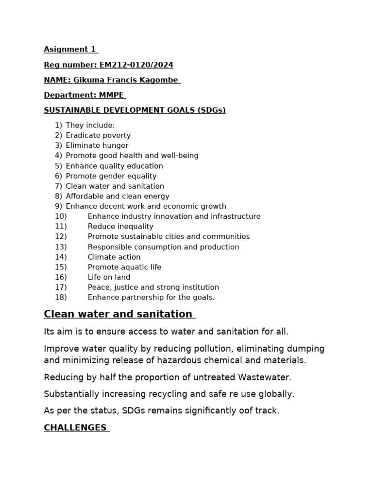 Challenges and Solutions for SDG 6 | PDF | Wash | Sanitation
