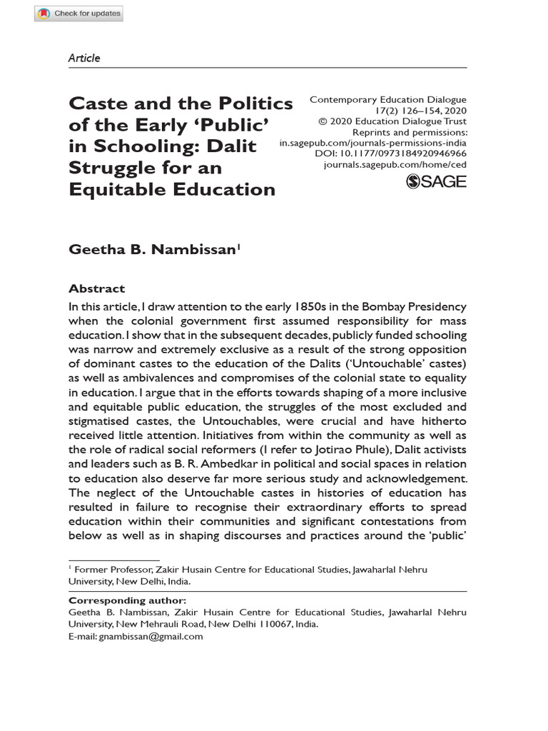 Dalit Education Struggles in Colonial India | PDF | Dalit | Caste