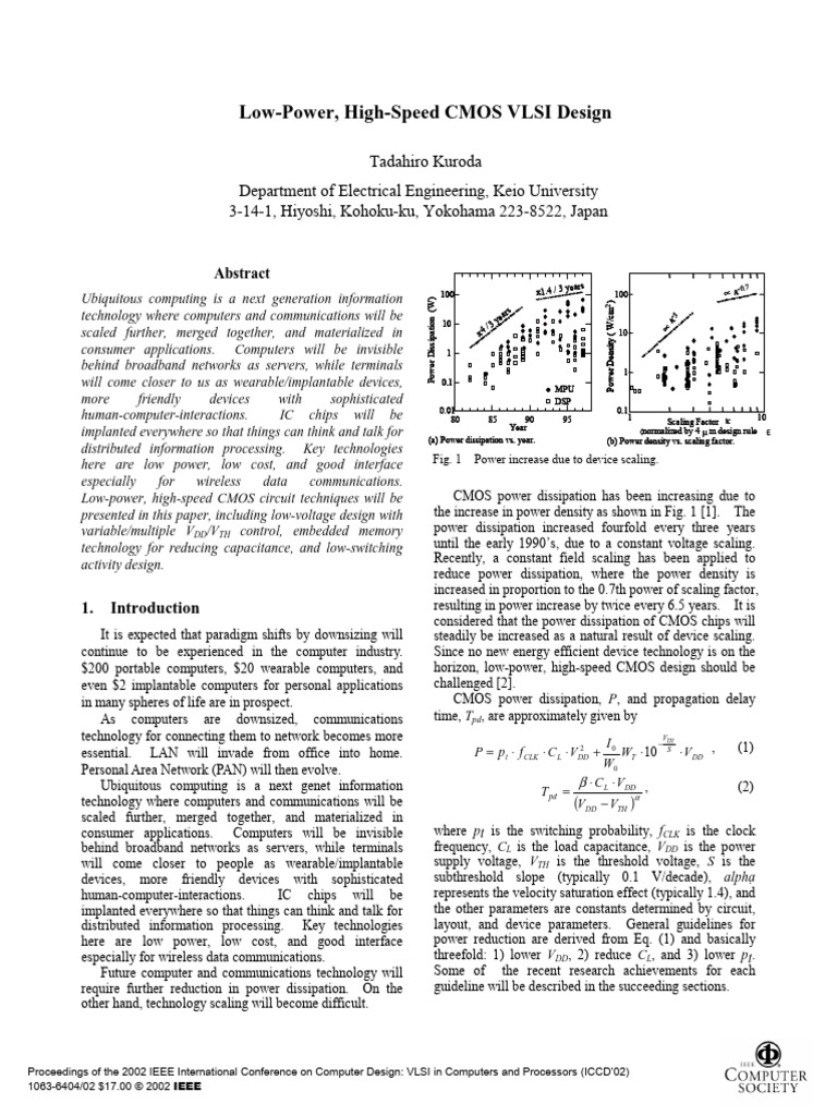 Low-Power High-Speed CMOS Design Techniques | PDF | Cmos ...