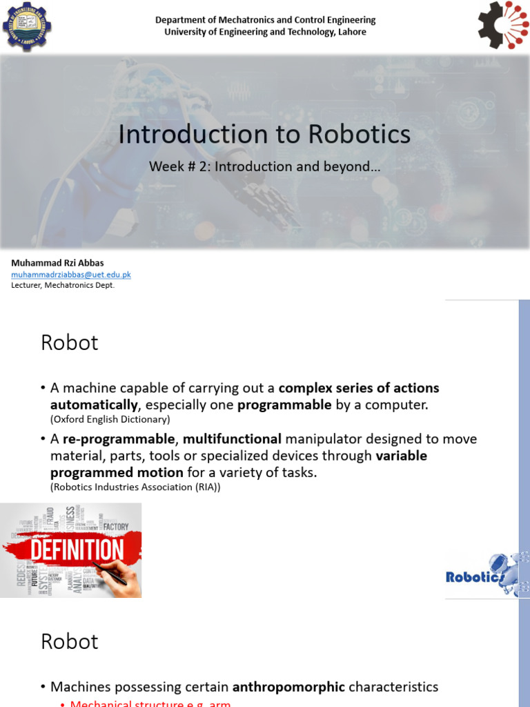 Introduction to Robotics Concepts | PDF | Robot | Robotics
