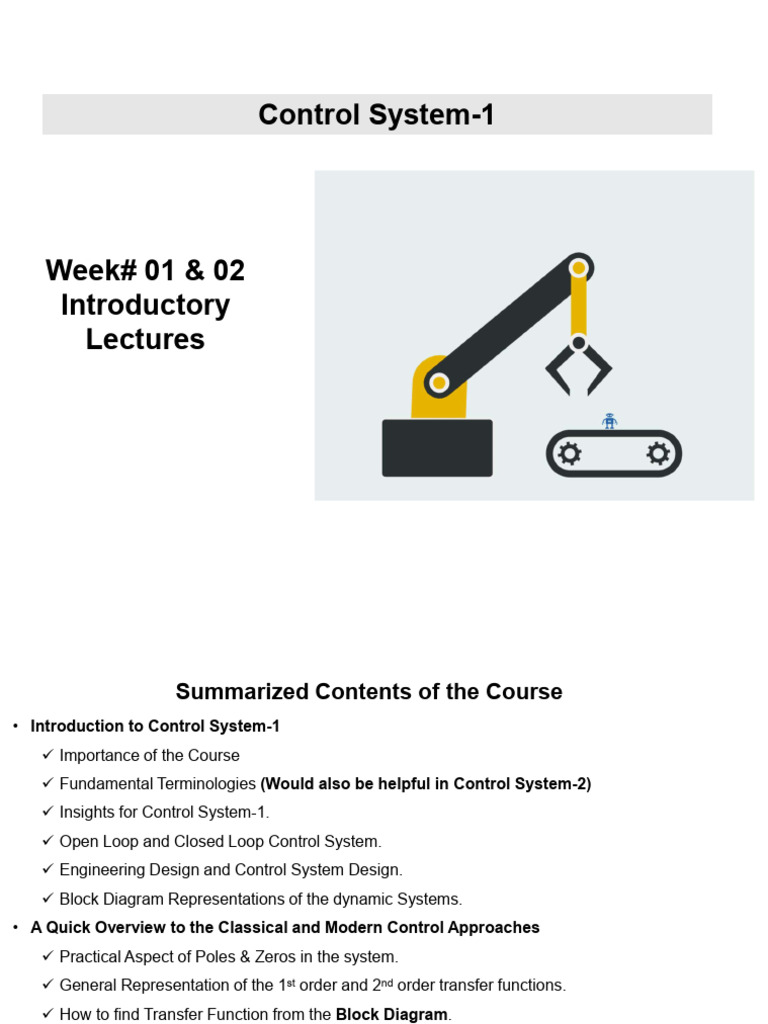 Control System-1 Course Overview | PDF | Control Theory | Feedback