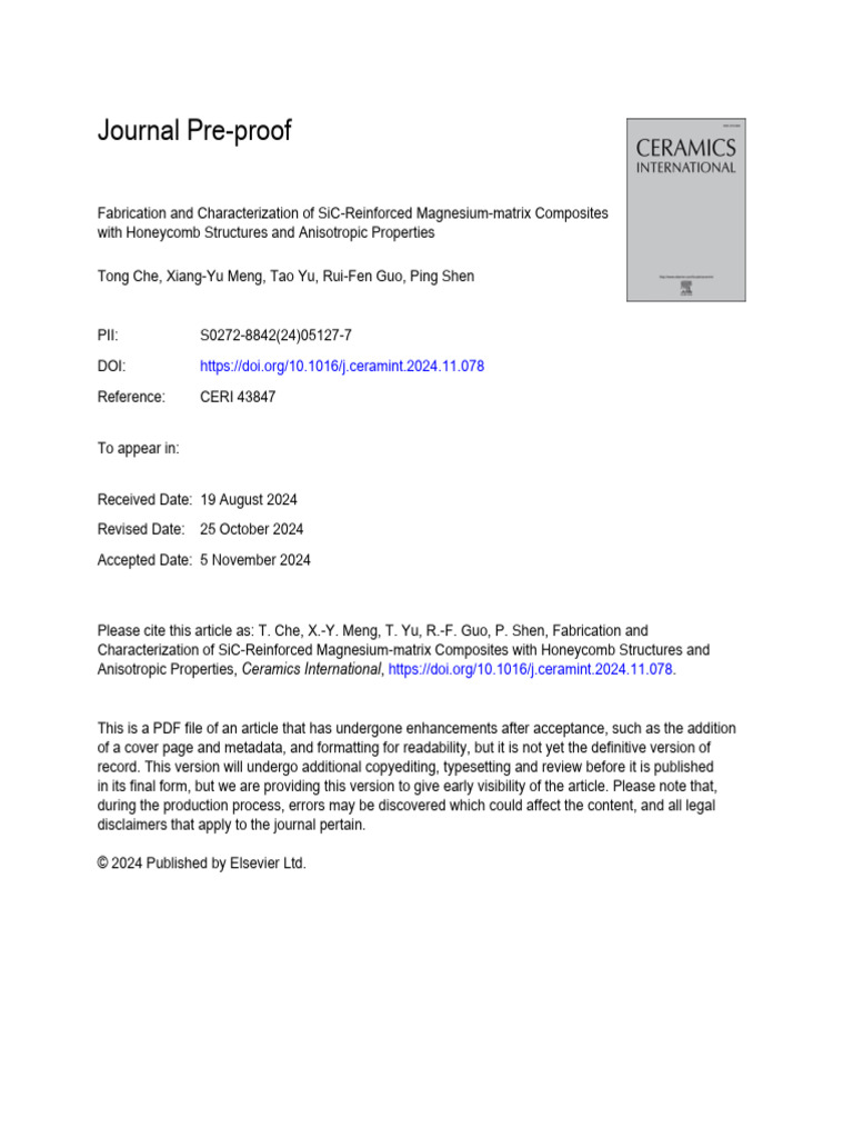 Magnesium Matrix Composite | PDF | Fracture | Composite Material