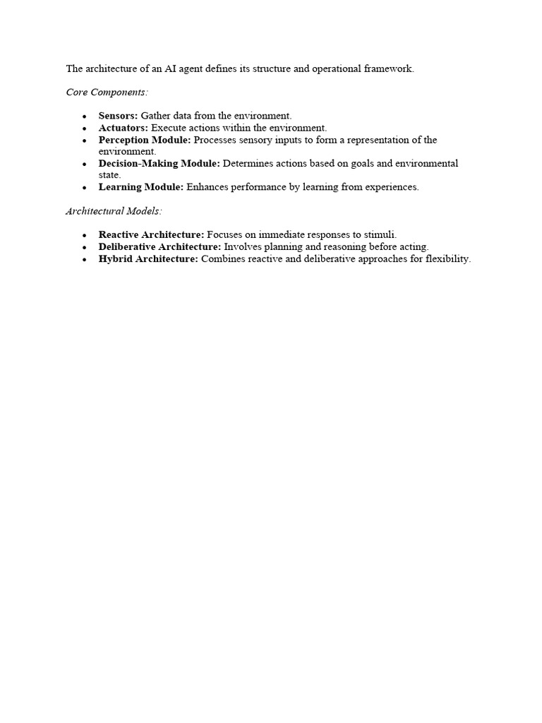 AI Agent Architecture Essentials | PDF