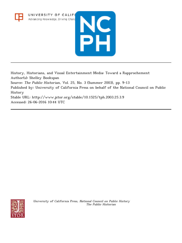 Historians and Visual Media Integration | PDF | Documentary Film ...