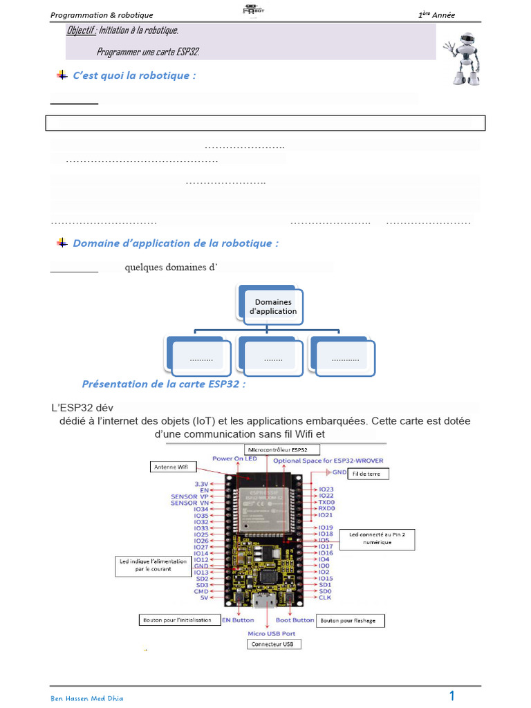 Initiation à la robotique et ESP32 | PDF | Robotique | Feu de circulation