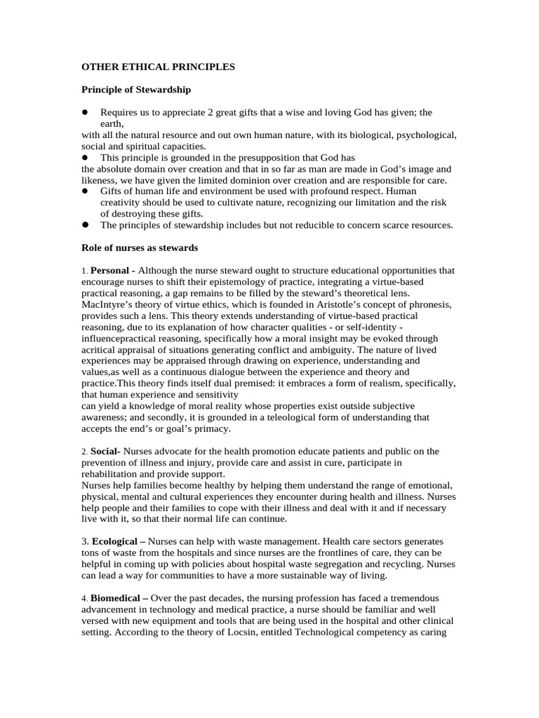 Other Ethical Principles in Word | PDF | Nursing | Informed Consent