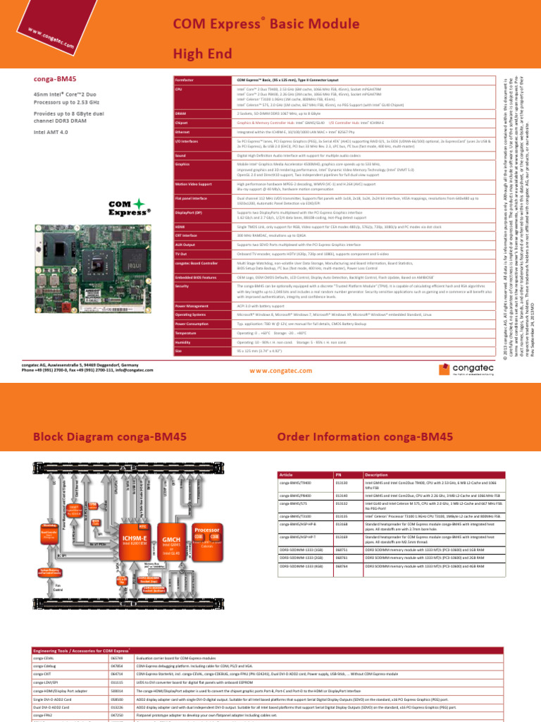 congatec_conga-bm45-1160443 (1) | PDF | Computer Architecture | Computing