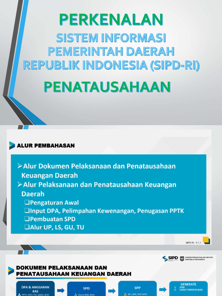 Panduan SIPD-RI untuk Penatausahaan APBD | PDF