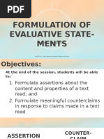 Formulating Assertions and Counterclaims | PDF | Argument | Epistemology