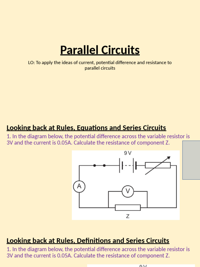 Understanding Parallel Circuits Basics | PDF | Series And Parallel ...