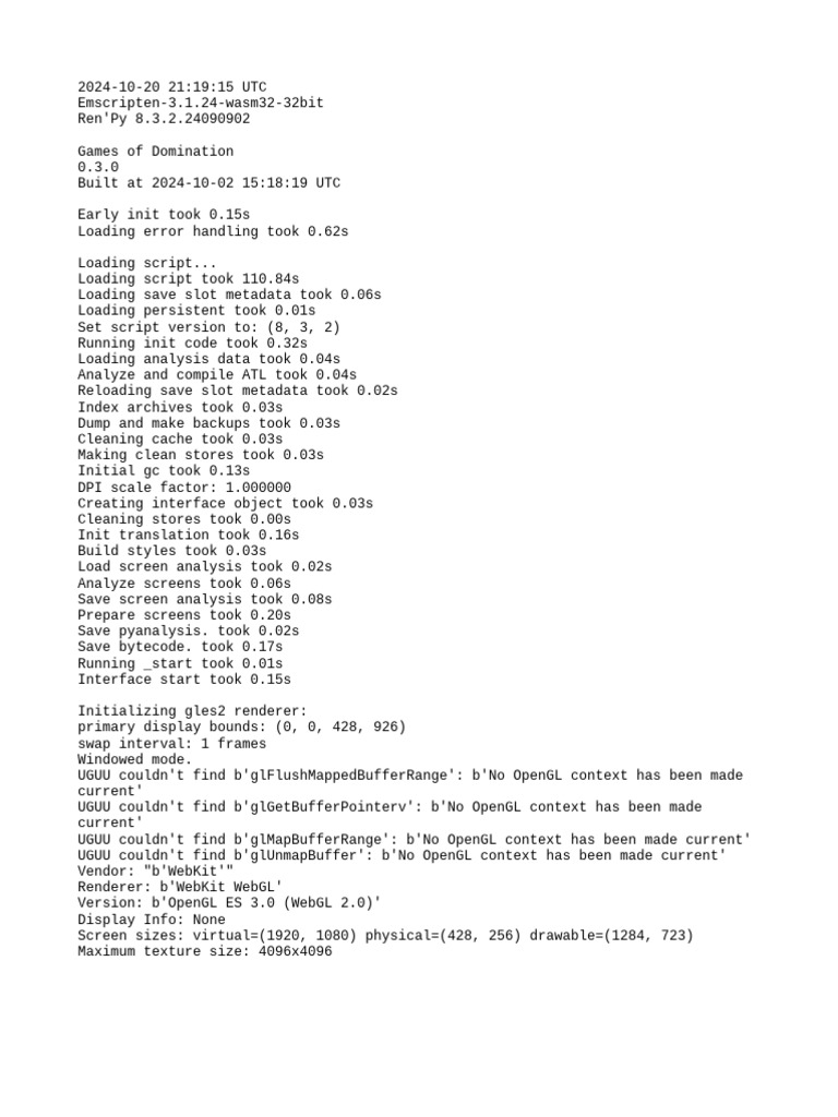 Ren'Py 8.3.2 Load Analysis Report | PDF