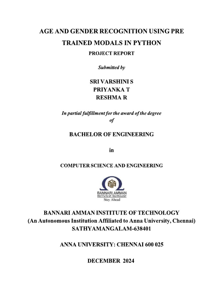 Real-Time Age and Gender Recognition System | PDF | Deep Learning ...