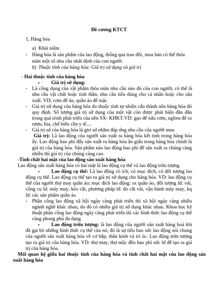 Đề cương KTCT | PDF
