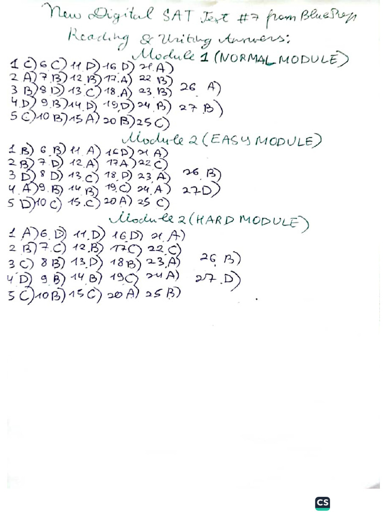 New Digital Test Sat#7 Answers | PDF