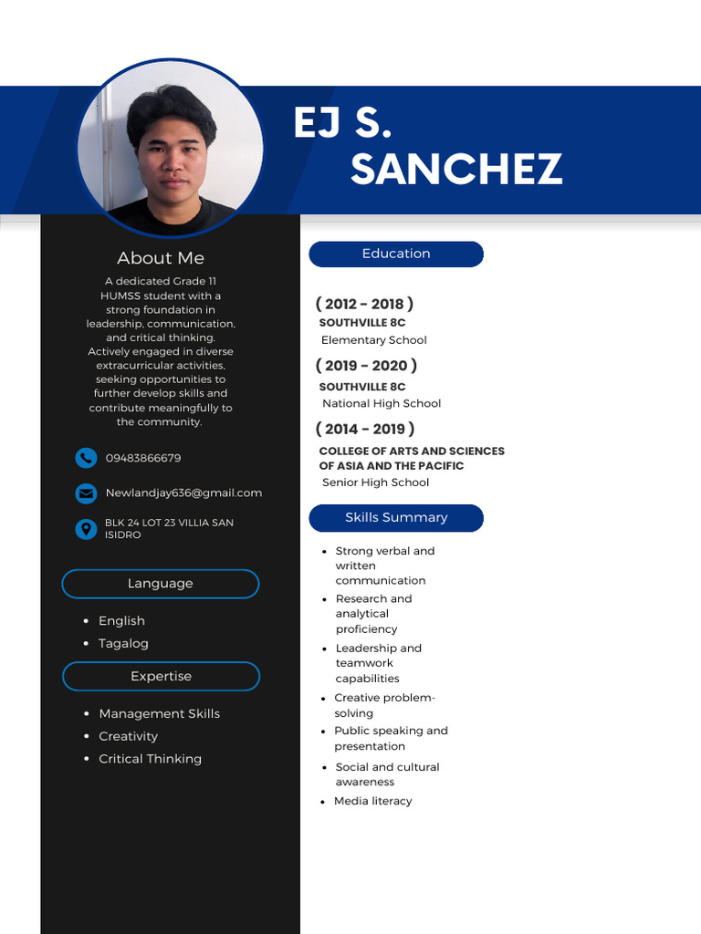 Modern Minimalist CV Resume | PDF