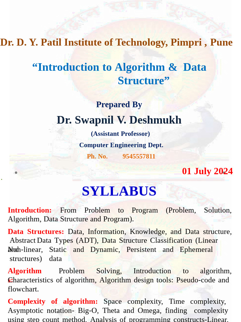 Unit-1-FDS 2024 | PDF | Data Type | Algorithms