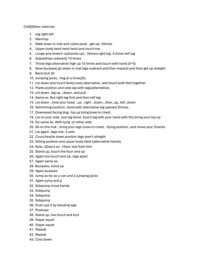Total Body Cardio Workout Routine | PDF