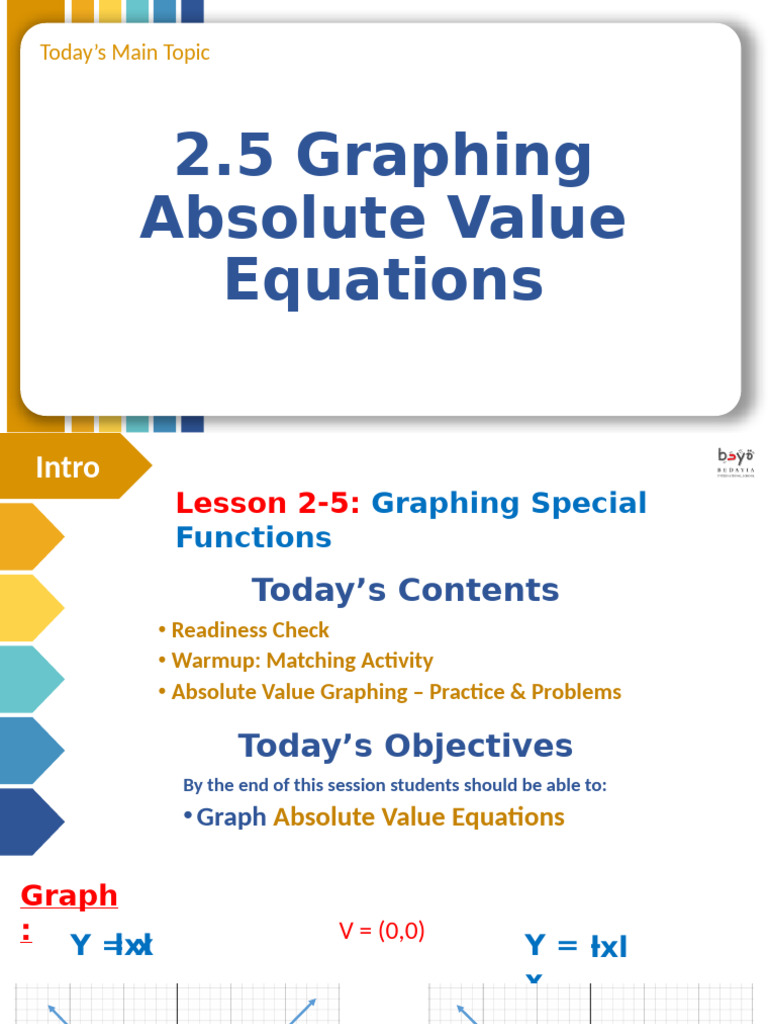 Graphing Absolute Value Equations Guide | PDF | Vertex (Graph Theory ...
